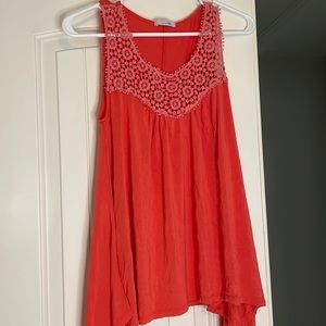 Womens pink lace tank top